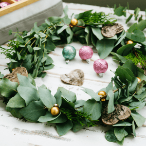 Handgemachte Kerze aus Soja Wachs - Eukalyptus Minze Kranz