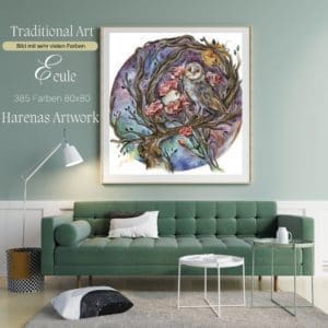 Eule by Harenas Artwork 80x80 385 Farben | Ai Art