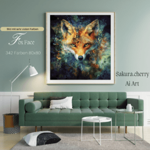 Fox Face by Sakura.ai 80x80 342 Farben | Ai Art
