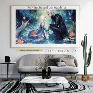 Die Nymphe und der Wanderer by Finira 70x120 200 Farben | Ai Art