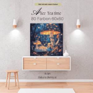Alice tea time by Sakura Cherry ai 60x60 80 Farben | Ai Art