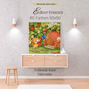 Erdbeer Erntezeit by Valyovanka 50x50 82 Farben | Ai Art