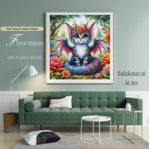 Floral Majesty by Salzkatze.ai 80x80 446 Farben | Ai Art